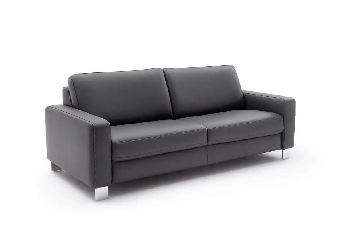 Sofa - 3-Sitzer, Leder, Anthrazit