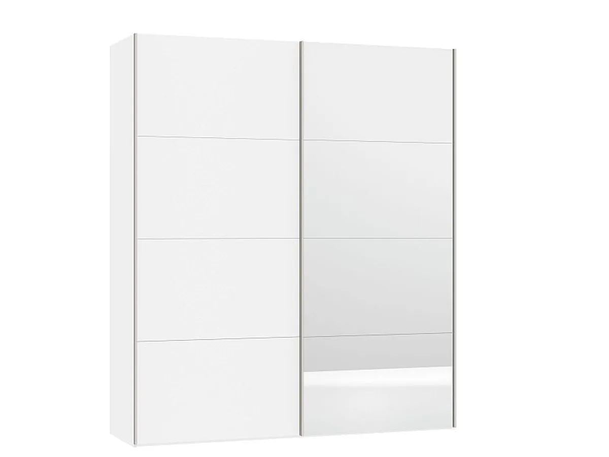 Schwebetürenschrank JOIN IT- B ca. 202 cm., Weiß, Glas, Weiß, Spiegel