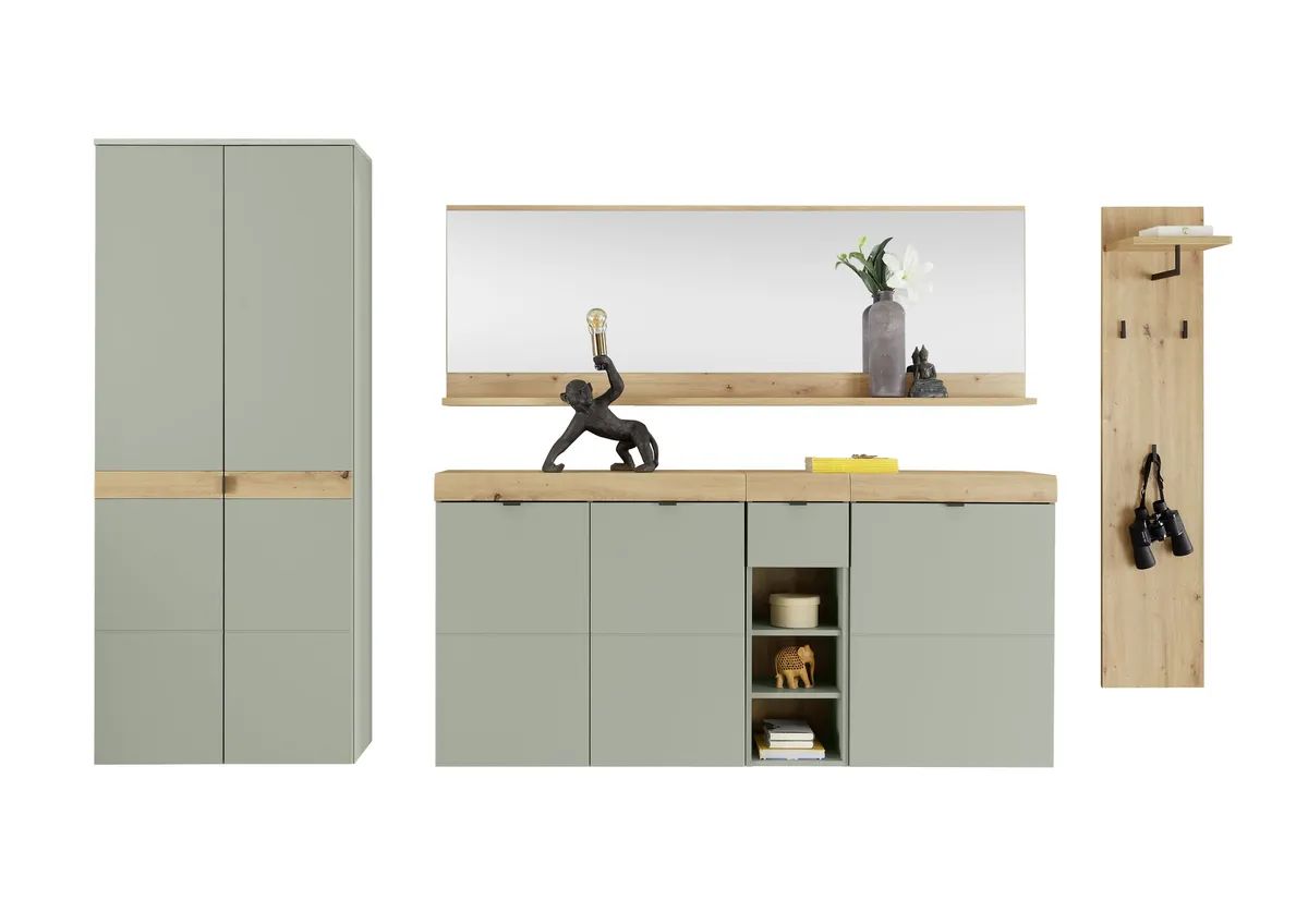 Garderobe - Schilfgrün, Artisan Eiche Nachbildung