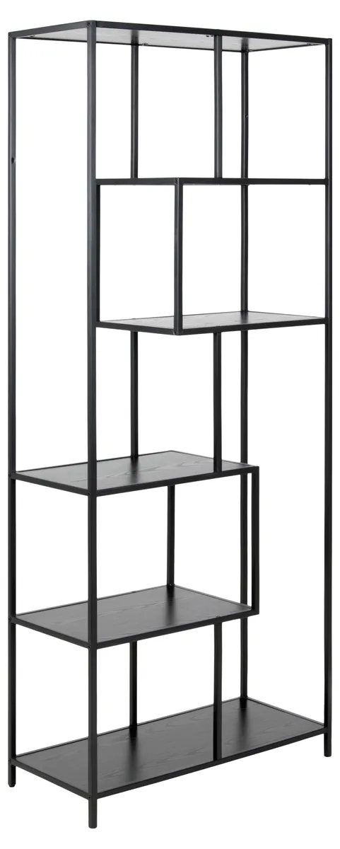 Bücherregal - Esche schwarz, Schwarz