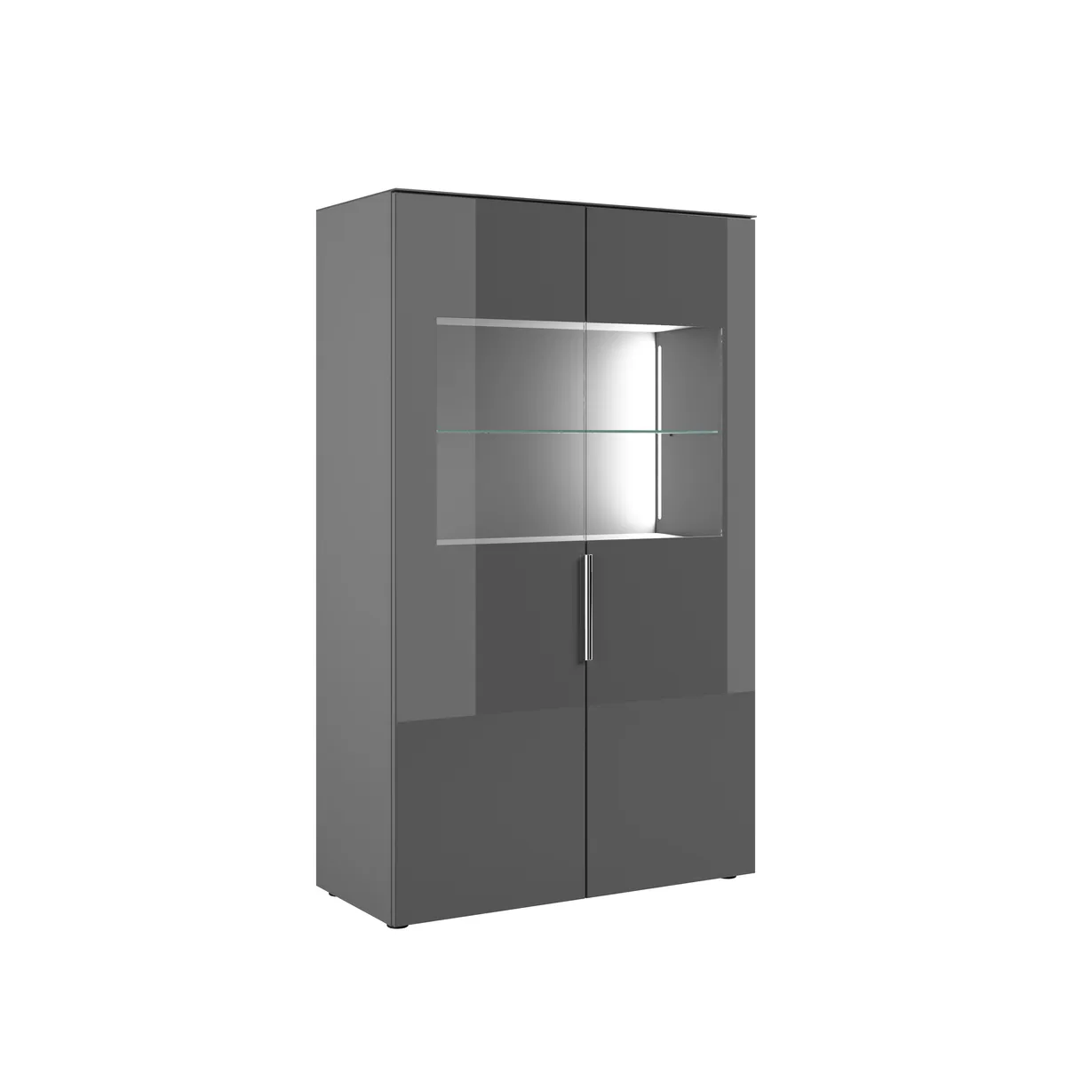 Vitrine- inkl. LED-Beleuchtung, Anthrazit