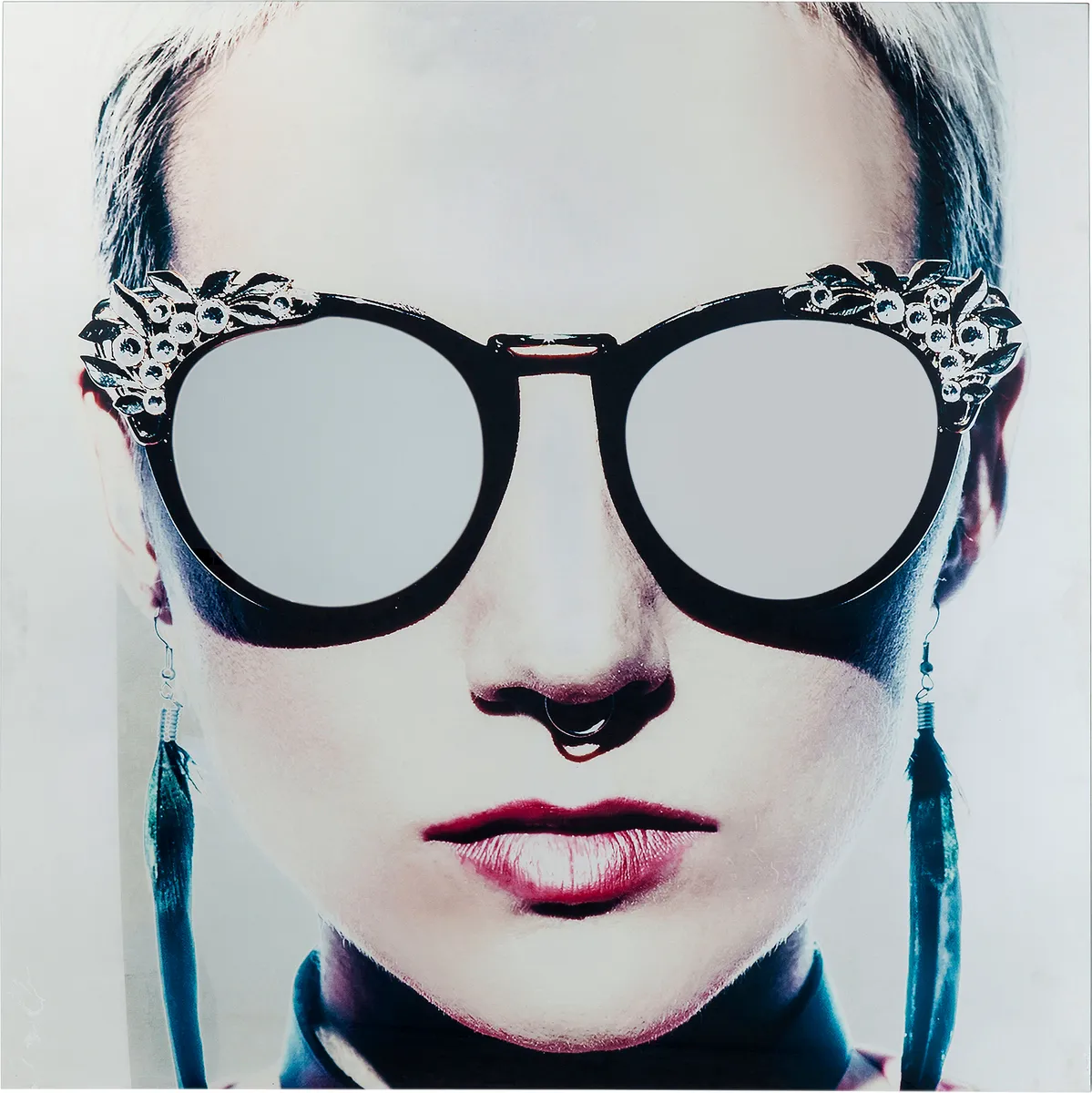 Bild- BHT ca. 120x4x120 cm, Glas, Metallic, Girlie