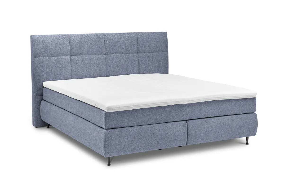  Boxspringbett ALICA- Liegefläche ca. 180x200 cm, Stoff, Hellblau	