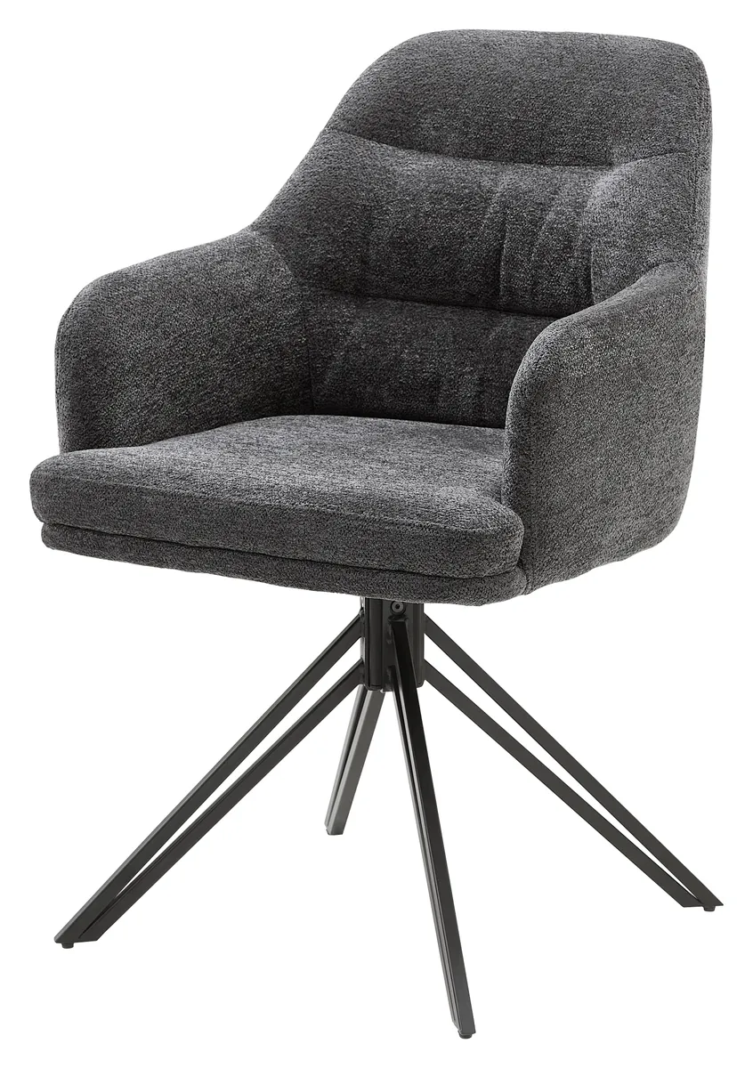 Armlehnstuhl - drehbar, Stoff, Anthrazit