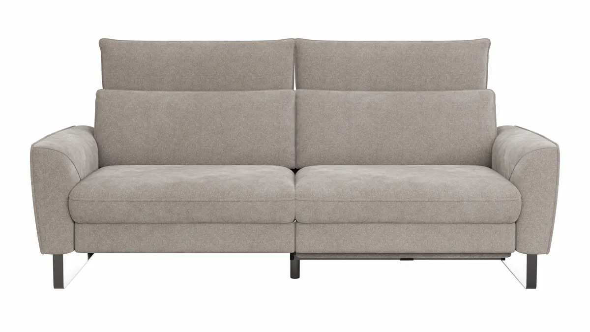 Sofa Avela - 3-Sitzer inkl. Relaxfunktion motorisch und Kopfteil verstellbar, Stoff, Bisquit
