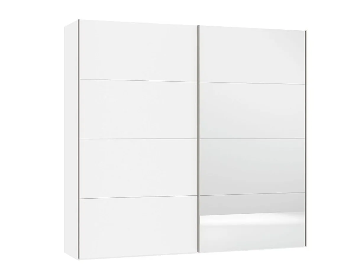 Schwebetürenschrank JOIN IT- B ca. 252 cm., Weiß, Glas, Weis, Spiegel