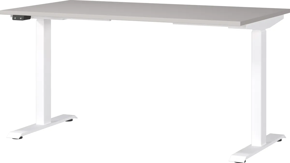 Schreibtisch GELI - höhenverstellbar, LB ca. 140x80 cm, Kaschmir, Weiß