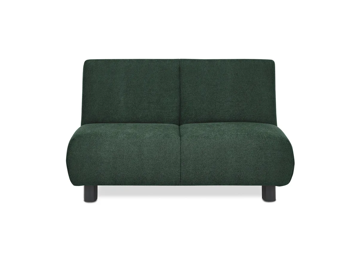 Faltsofa EBBY - 2-Sitzer ohne Armlehne, 140 cm inkl. Schlaffunktion/Relaxfunktion, Stoff, Dunkelgrün