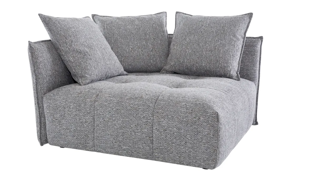 Ecksofa Palazzina - Ecke, Stoff, Graubeige