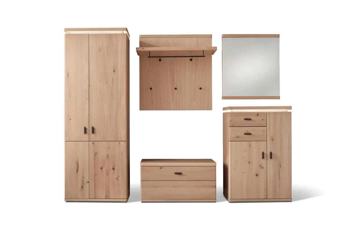 Garderobe - Balkeneiche teilmassiv