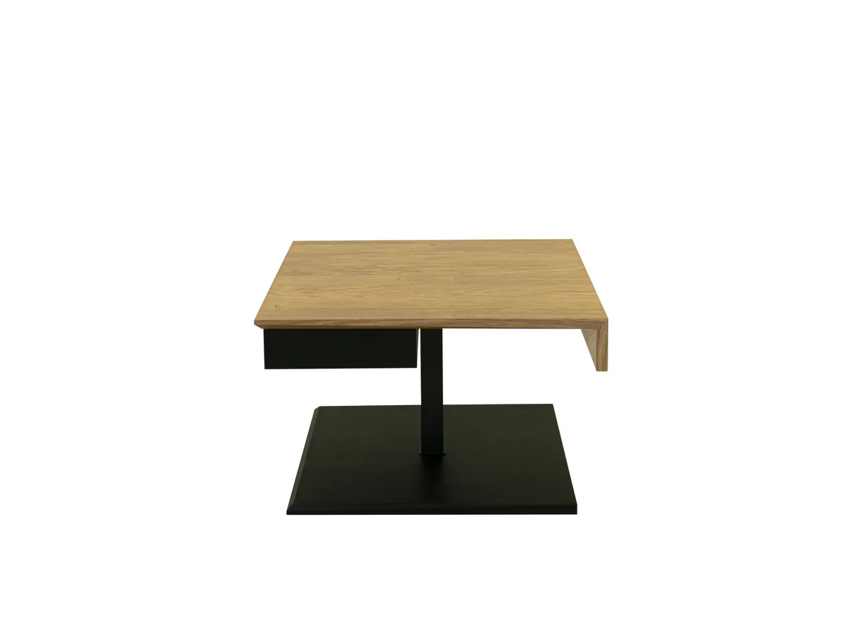 Couchtisch - höhenverstellbar, LBH. ca.70x70x47-65 cm, Wildeiche furniert