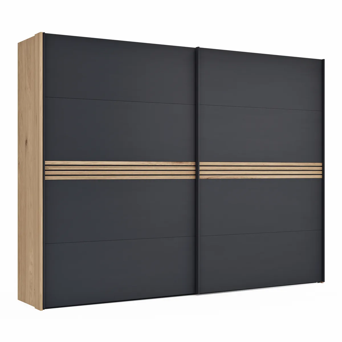 Schwebetürenschrank Viana - BHT ca. 300x230x68 cm, Anthrazit