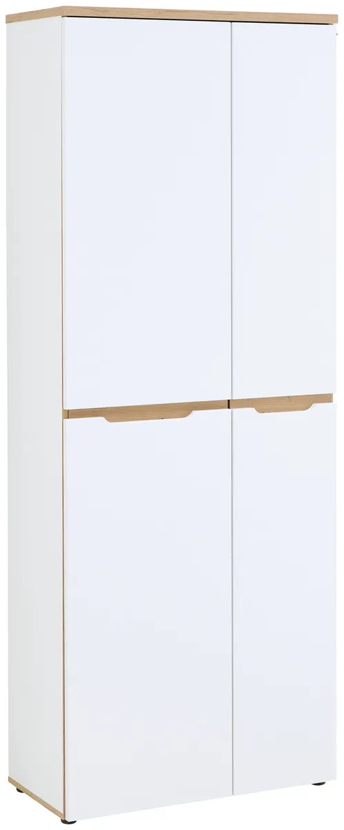 Büroschrank - B ca. 75 cm, Weiß, Artisan Eiche Nachbildung