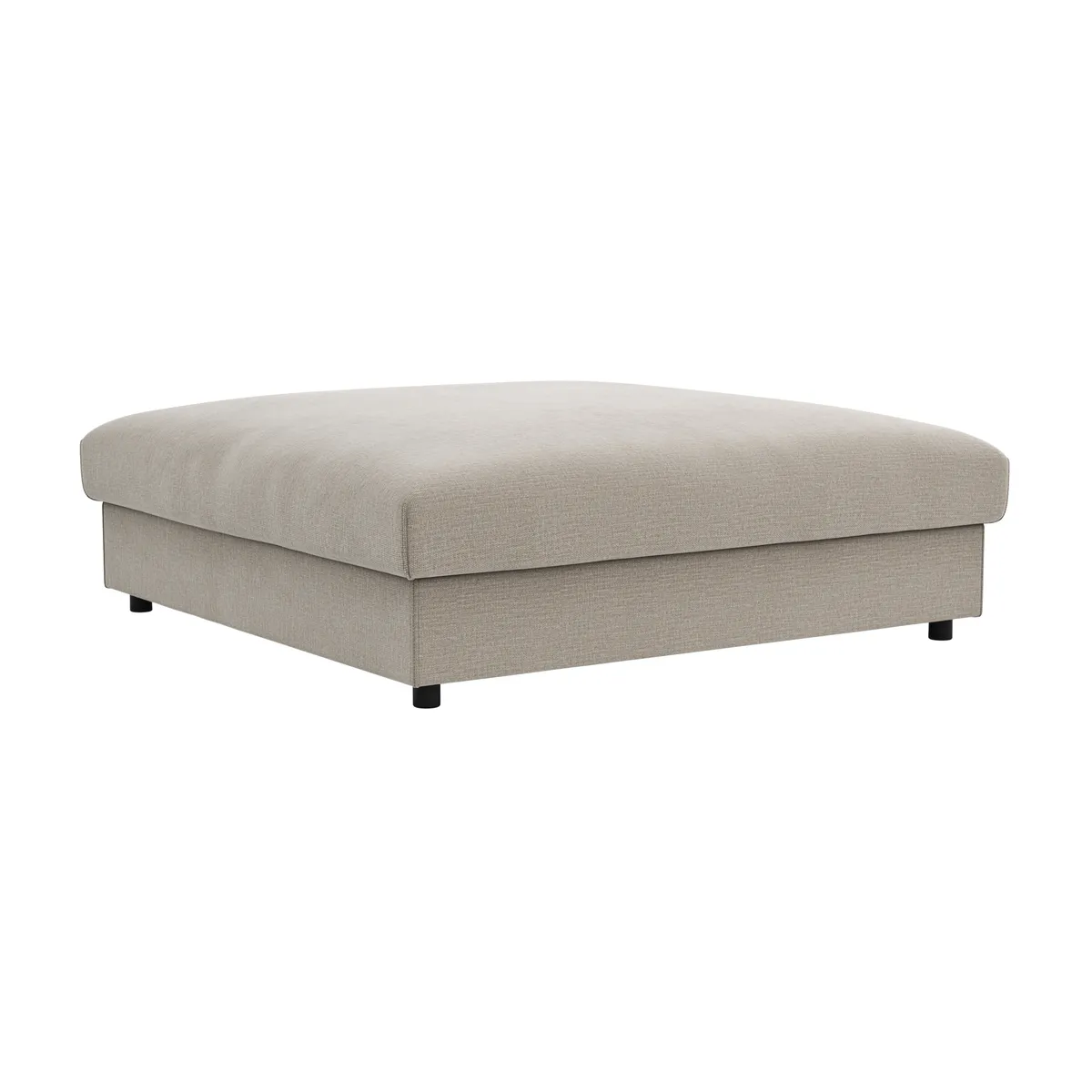 Hocker Stormy - LB ca. 110x110 cm, Stoff, Graubeige