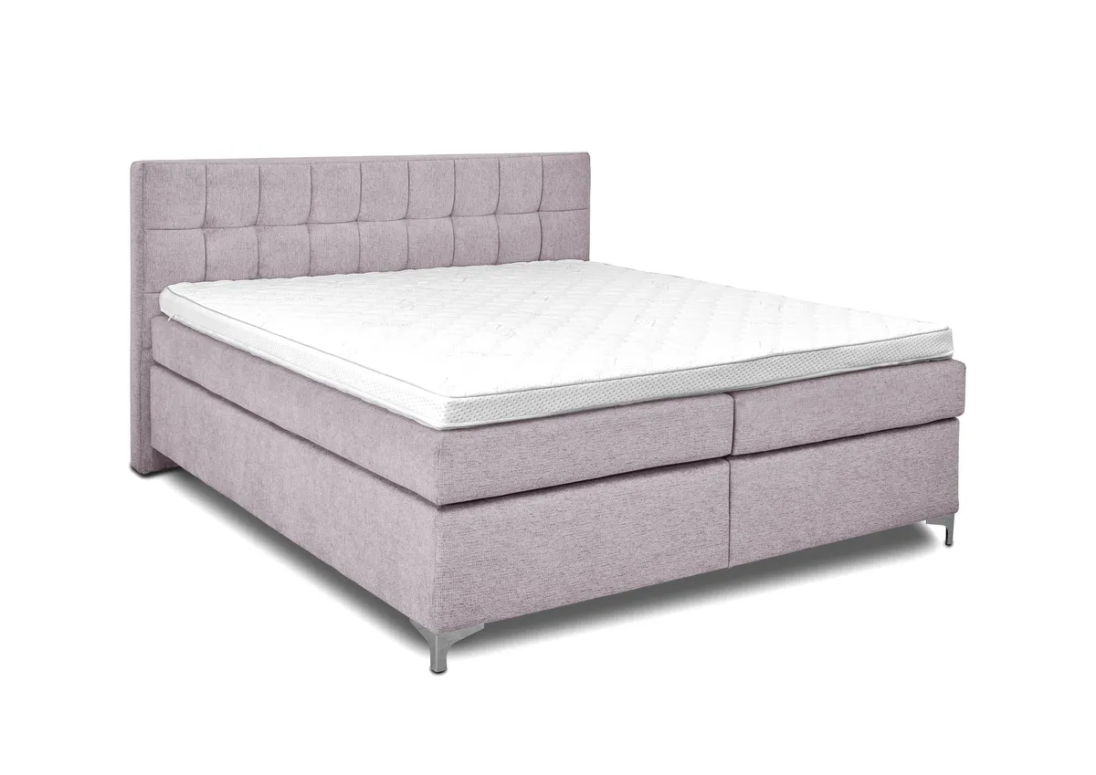 Boxspringbett HINDA- Liegefläche ca. 180x200 cm, Stoff, Altrosa, TFK H3/TFK H3