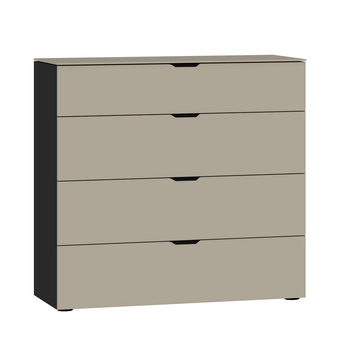 Kommode JOIN IT- Glas, Hellbraun, Matt, Schwarz
