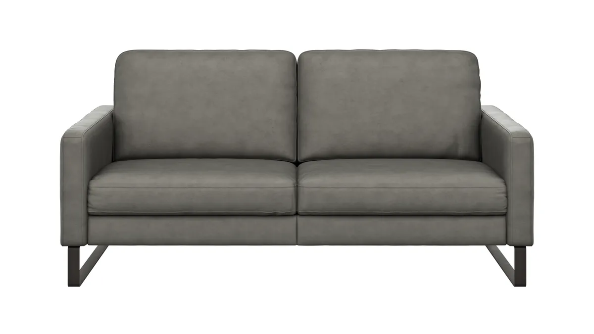 Sofa Enna - 3-Sitzer, Leder, Grau
