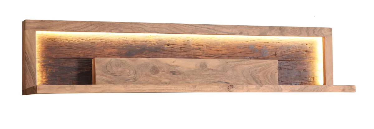 Wandboard - mit Beleuchtung, B ca. 118 cm, Akazie massiv