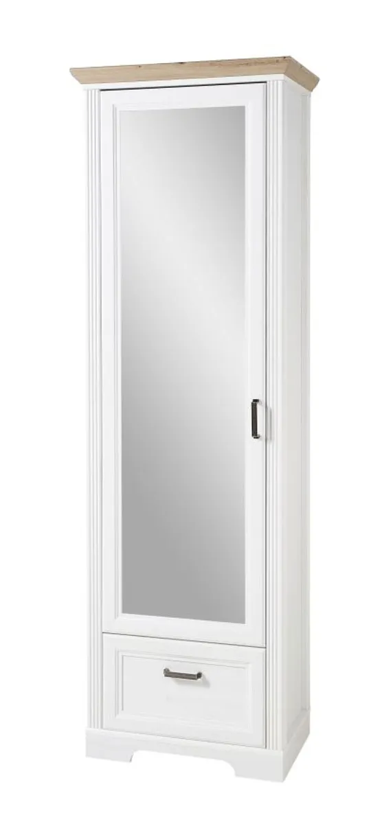 Garderobenschrank - B ca. 65 cm, Weiß, Artisan Eiche Nachbildung