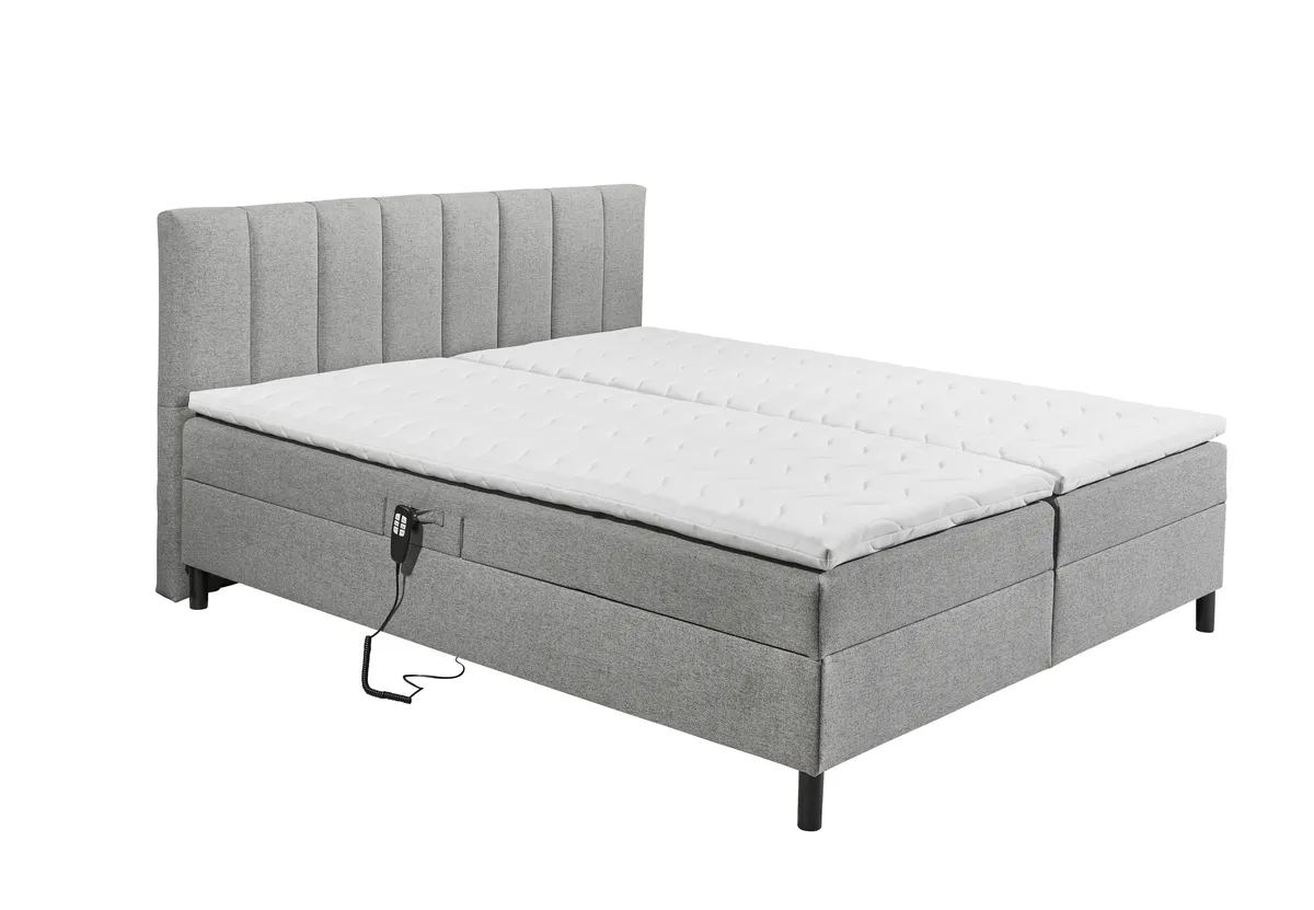 Boxspringbett- Liegefläche ca. 180x200 cm, Stoff, Ash