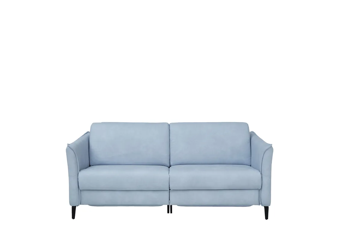 Sofa Mendoza - 2,5-Sitzer, Leder, Eisblau