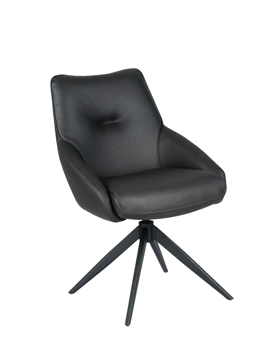 Stuhl MANON - drehbar, Stoff, Schwarz