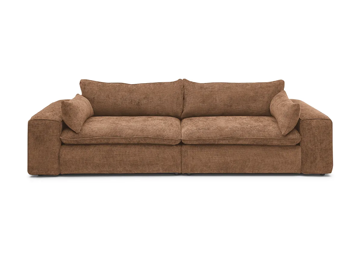 Sofa - 3-Sitzer, Stoff, Terracotta
