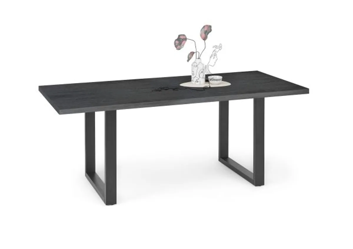 Esstisch - LB ca. 200x100 cm, Schwarzstahl, Schwarz