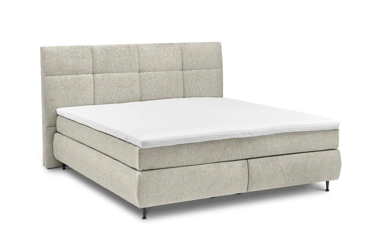  Boxspringbett ALICA- Liegefläche ca. 180x200 cm, Stoff, Graubeige	