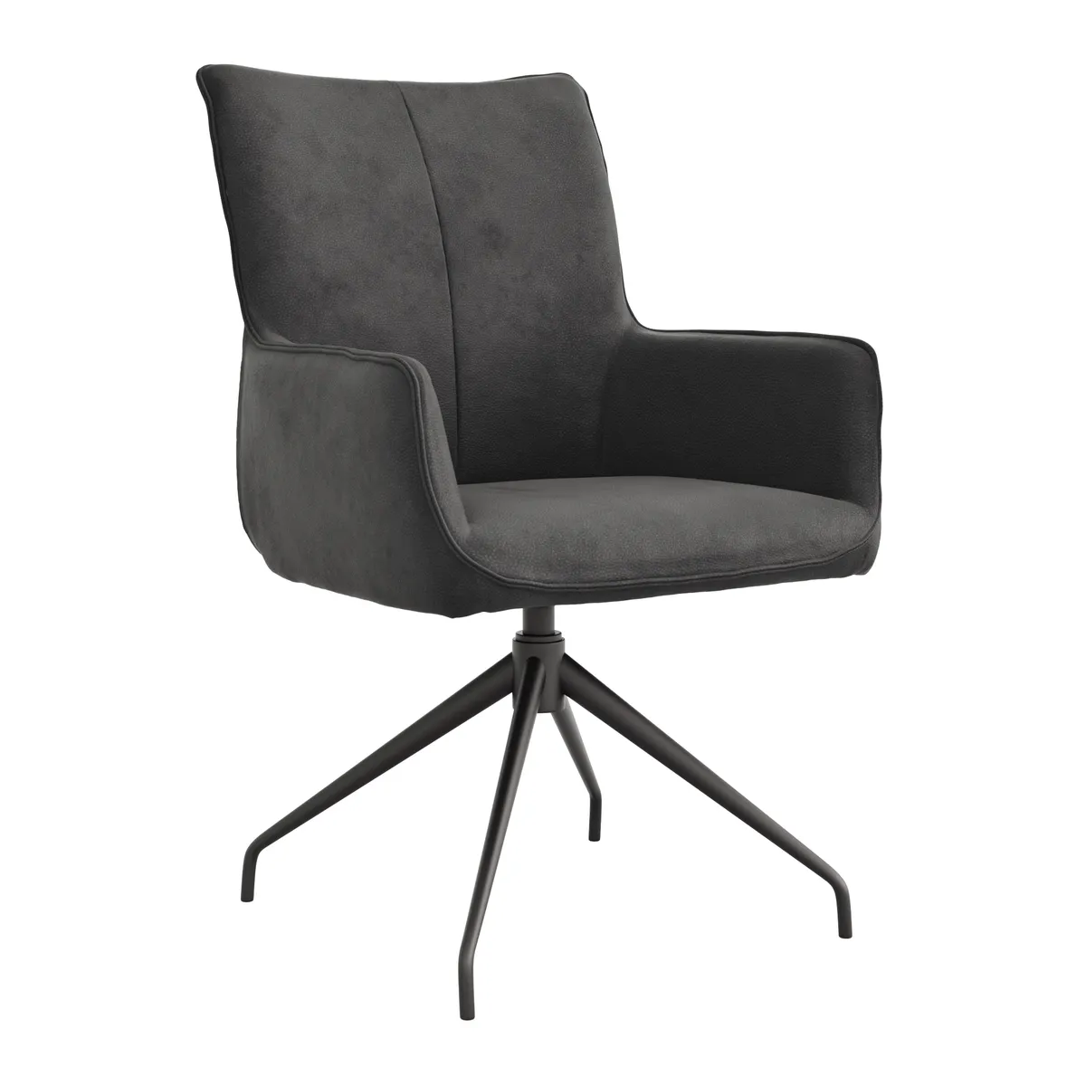 Armlehnstuhl Calyra - drehbar, Stoff, Anthrazit