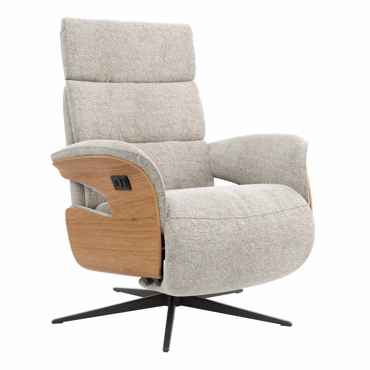 Relaxsessel Amila - Größe S, inkl. 2-motorischer Relaxfunktion und Kopfteilverstellung, Stoff, Silbergrau