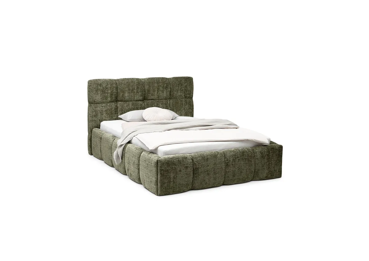 Bettgestell SANDRIN R- Liegefläche ca. 160x200 cm, Stoff, Braungrün