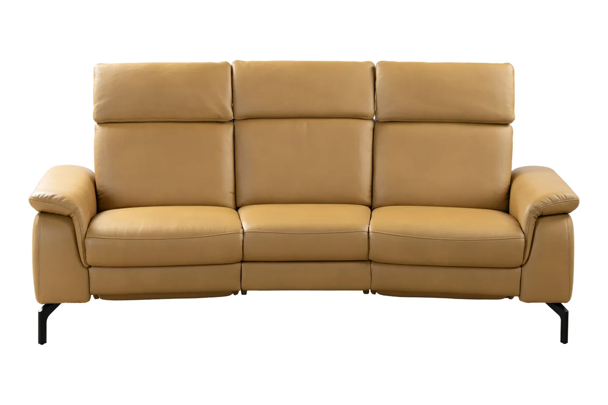 Sofa - 3-Sitzer, Leder, Senfgelb