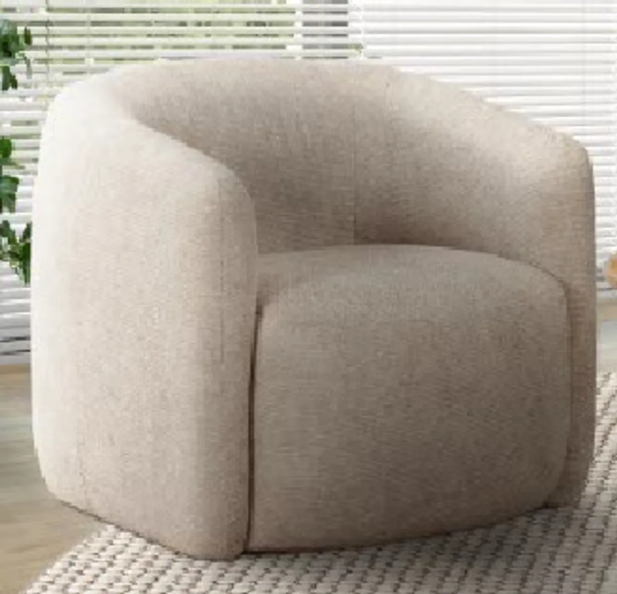 Drehsessel - drehbar, Stoff, Creme