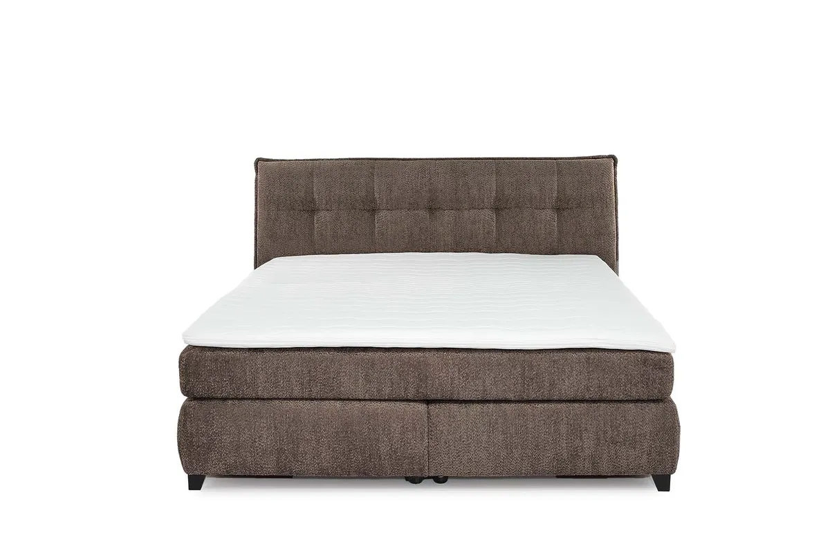 Boxspringbett JANKA MIX- Liegefläche ca. 180x200 cm, Stoff Hellbraun
