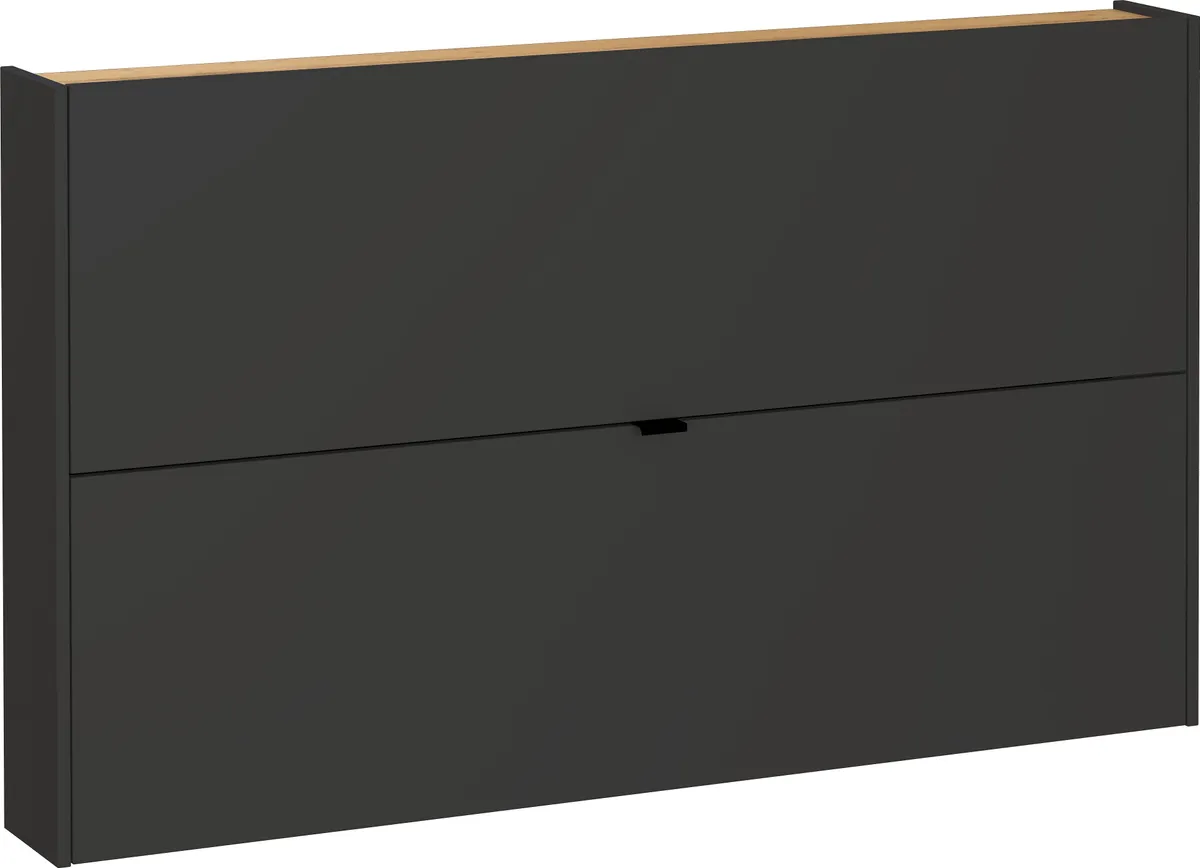 Schuhschrank GIANNA - B ca. 140 cm, Graphit, Navarra Eiche Nachbildung