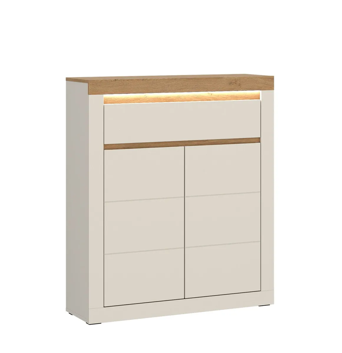 Schuhschrank - mit Beleuchtung, B ca. 94 cm, Kaschmir, Stone Eiche Nachbildung