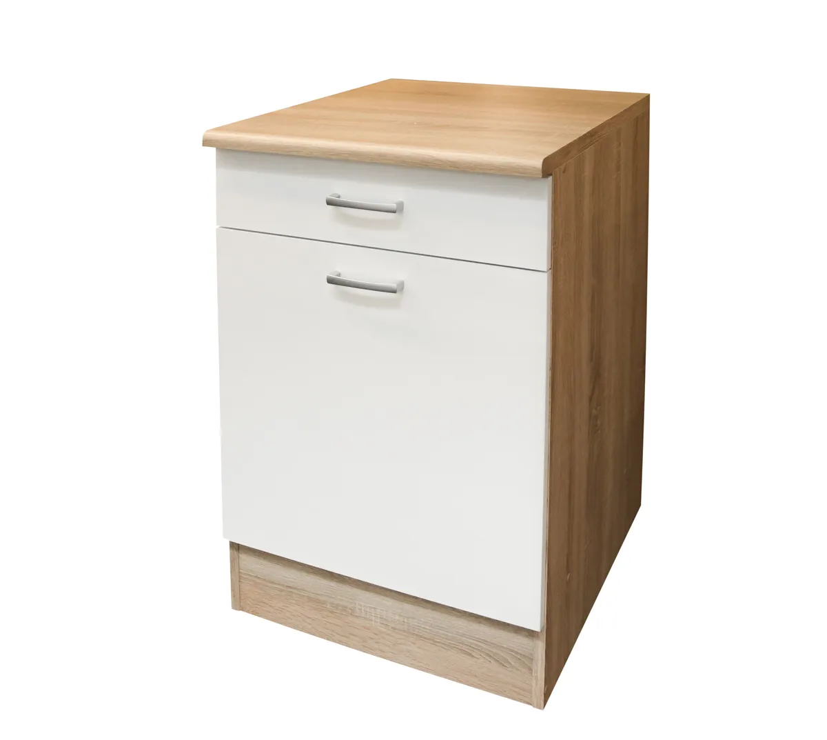 Unterschrank- B ca. 50 cm, Eiche Dekor, Weiß, Matt