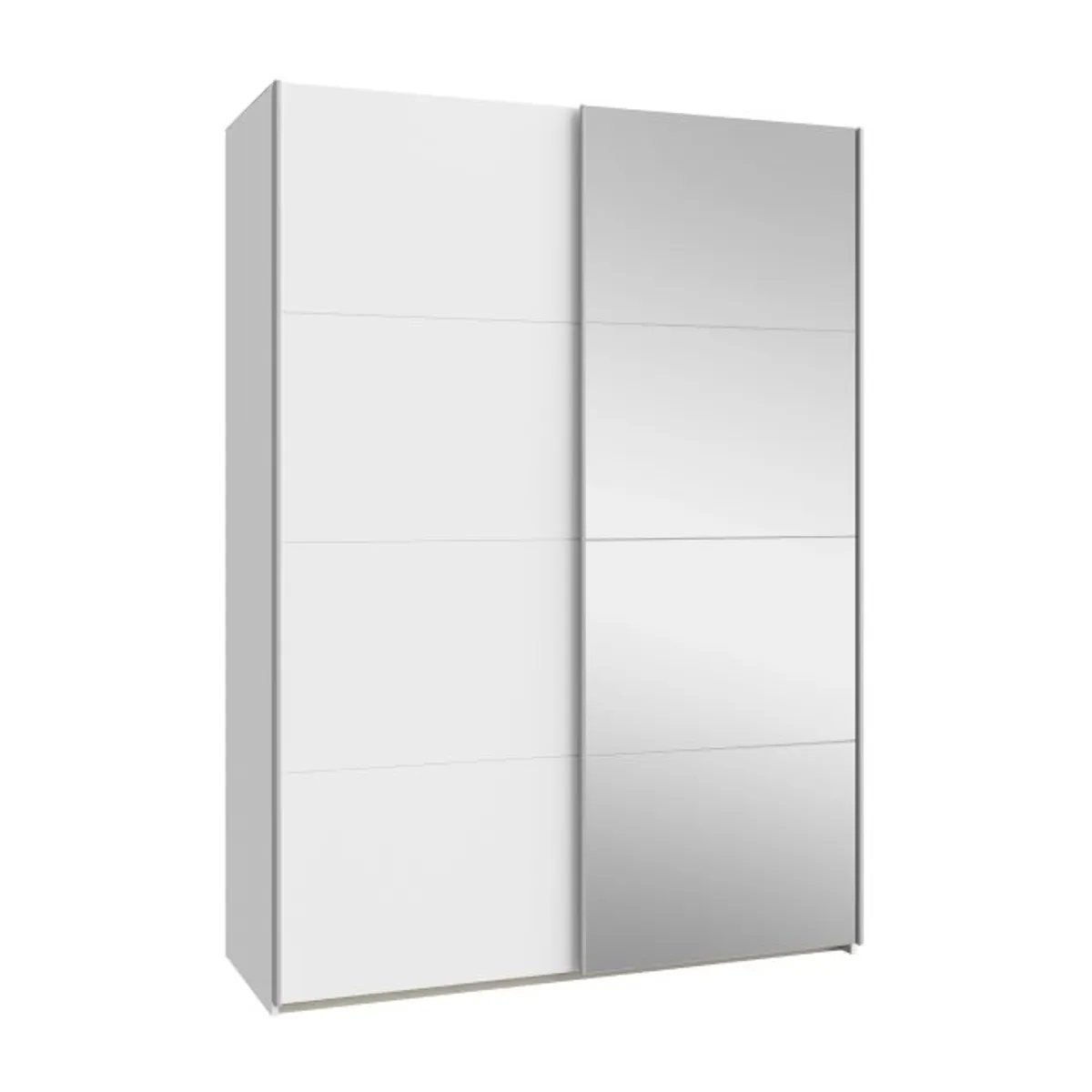 Schwebetürenschrank FREDDY 2- B ca. 150 cm, Weiß, Spiegel