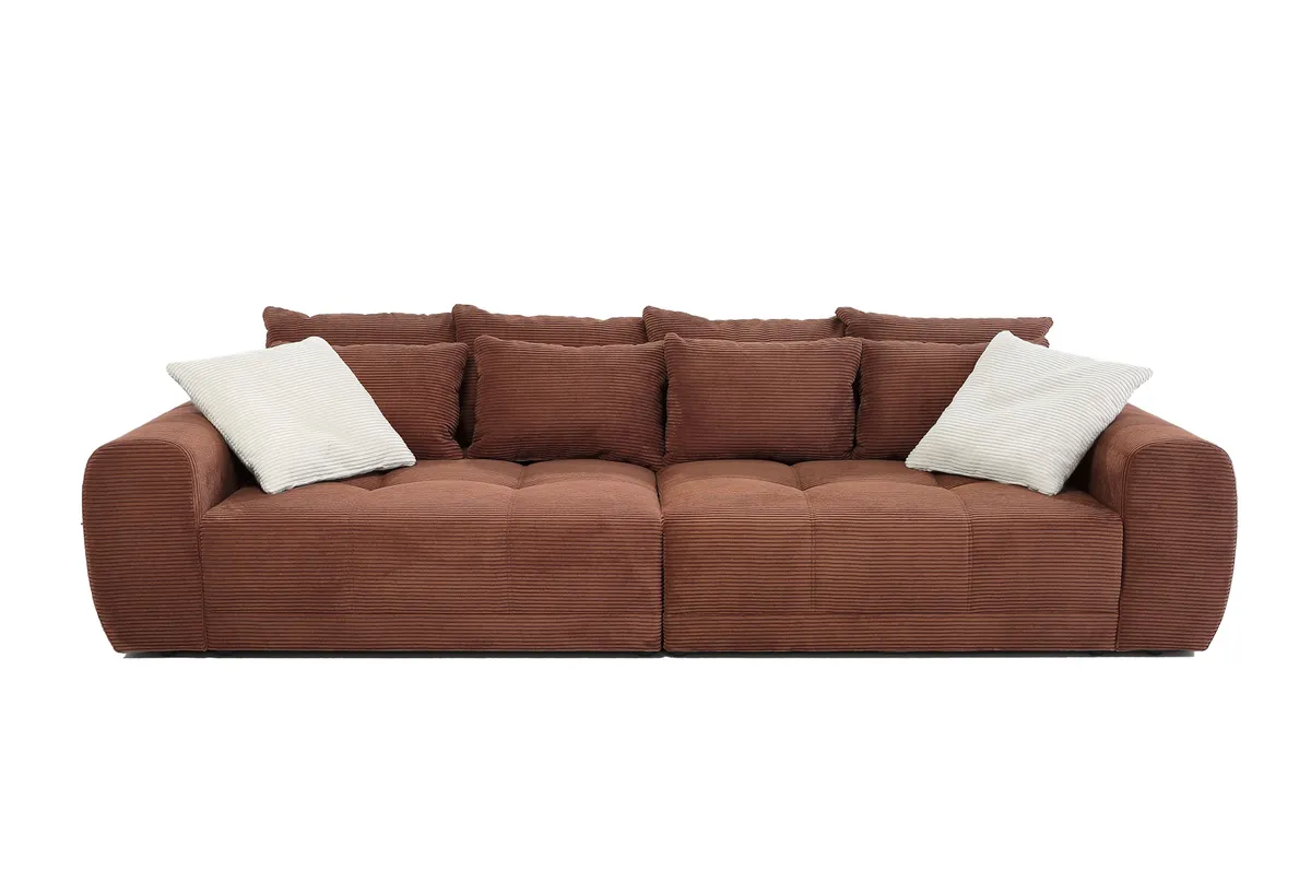 Megasofa JANNI - 3-Sitzer, Stoff, Rost