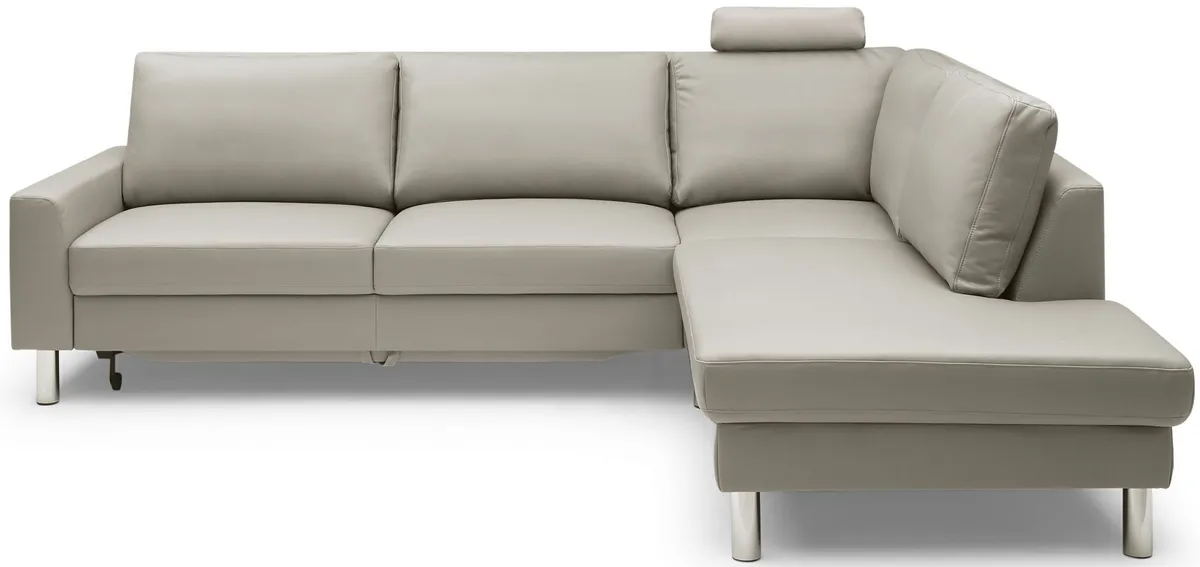 Ecksofa COOL - 2,5-Sitzer, Ecke rechts inkl, Schlaffunktion, Stoff, Hellgrau