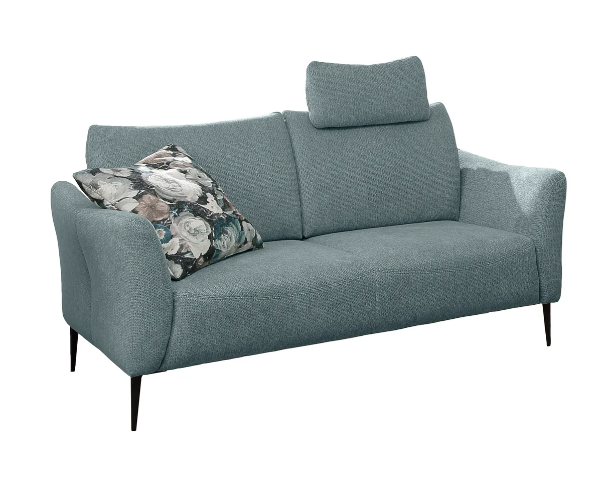 Sofa - 2,5-Sitzer inkl. Kopfstütze, Stoff, Graublau