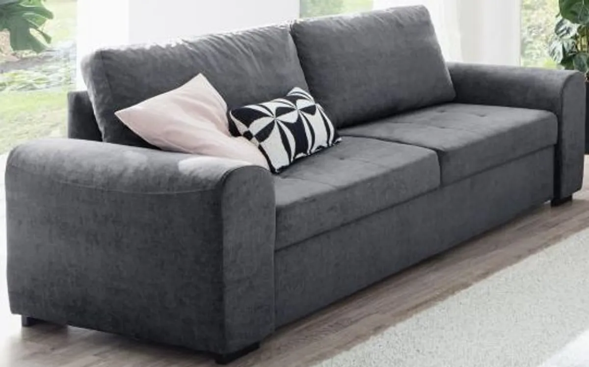 Sofa - 3-Sitzer, Stoff, Dunkelgrau