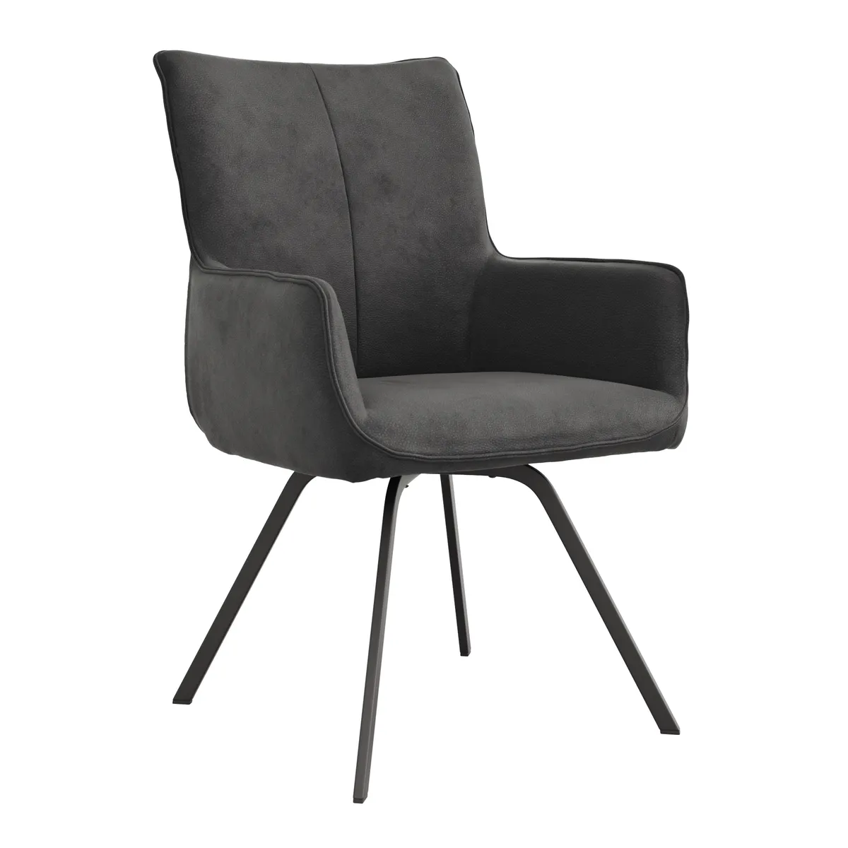 Armlehnstuhl Calyra - Stoff, Anthrazit