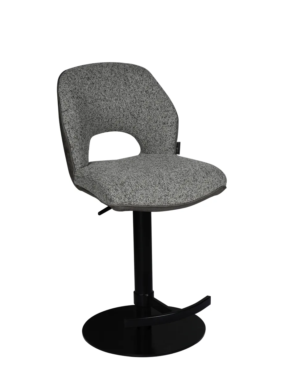 Barhocker MAILE - drehbar, höhenverstellbar, Stoff, Grau, Anthrazit
