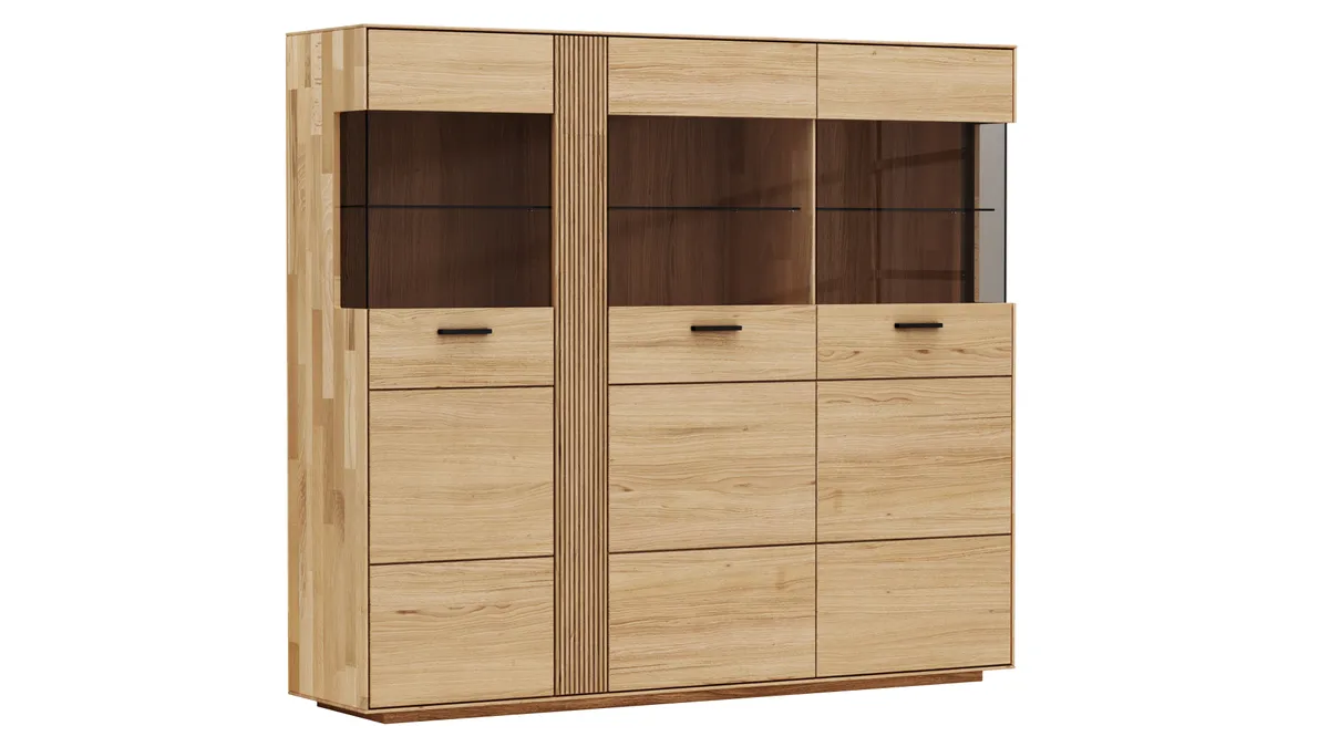 Highboard Estana - Eiche massiv, legno