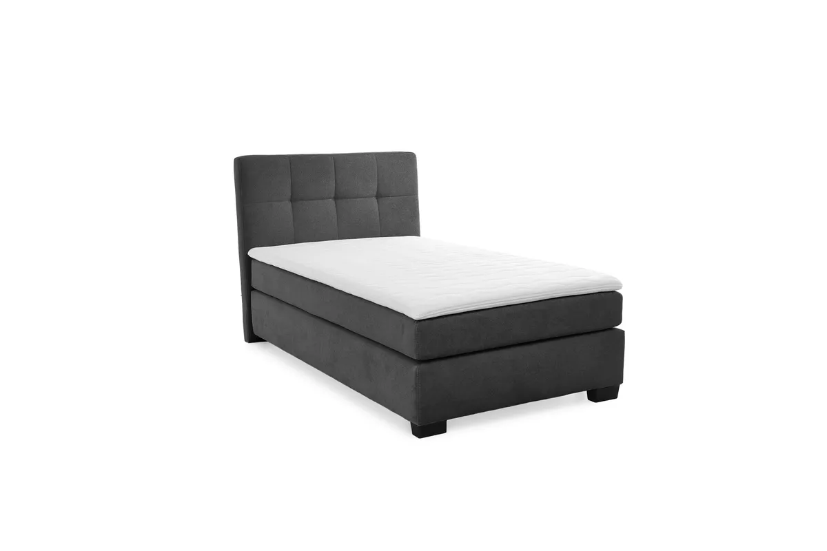 Boxspringbett JILA- Ligefläche ca. 120x200 cm, Stoff, Schwarz