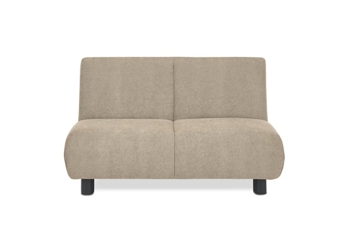 Faltsofa EBBY - 2-Sitzer ohne Armlehne, 140 cm inkl. Schlaffunktion, Stoff, Tauupe