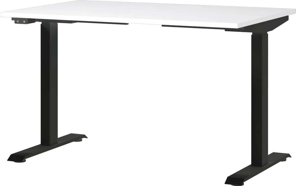 Schreibtisch GELI - höhenverstellbar, LB ca. 120x80 cm, Weiß, Schwarz