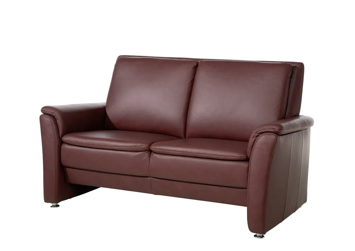 Sofa - 2,5-Sitzer, Leder, Weinrot